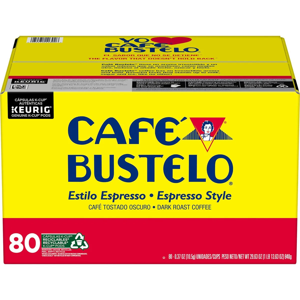 Caf&eacute Bustelo Coffee Espresso Style K-Cups, Dark Roast, 80 ct.