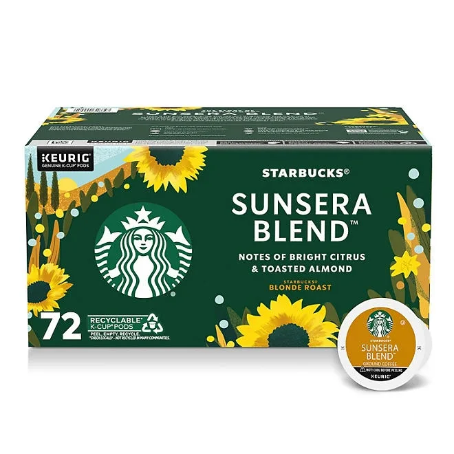 Starbucks Blonde Roast K-Cups Coffee Pods, Sunsera Blend, 72 ct. 2