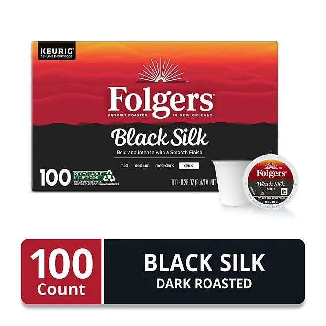 Folgers Dark Roast K-Cup Coffee Pods, Black Silk, 100 ct. 3