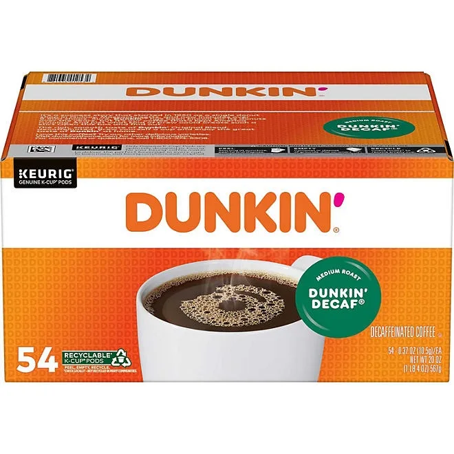 Dunkin' Donuts Decaf Coffee K-Cups, Medium Roast, 54 ct. 2