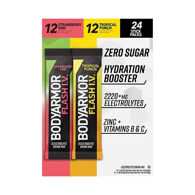 BODYARMOR Flash I.V. Electrolyte Powder Sticks Variety Pack 24 pk. 2