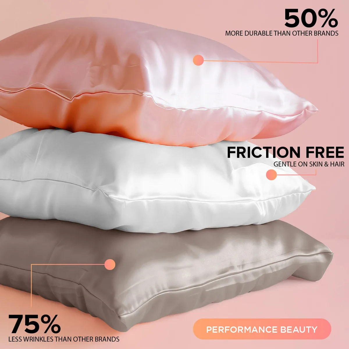 NIGHT Satin Skincare & Haircare Pillowcase, Choose Color and Size, 2 pk. 3