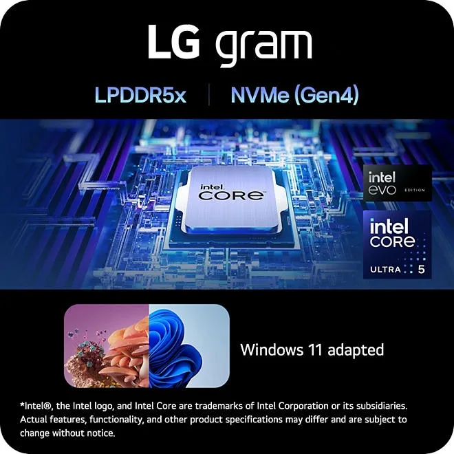 LG Gram 17" WQXGA IPS Windows 11 Laptop | Intel Ultra 7 | 16GB RAM | 512GB SSD 3
