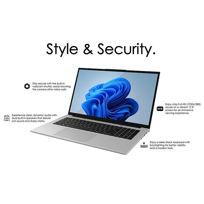 Gateway 17.3" FHD Windows 11 Laptop | Intel Processor | 4GB RAM | 128GB eMMC | 1-Year M365 Subscription | 2-Year Limited Warranty 5