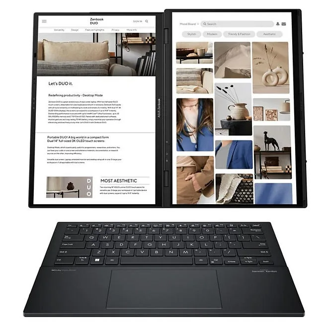 ASUS Zenbook DUO 14" WUXGA OLED Dual Touchscreen Windows Laptop | Intel Core Ultra 9 185H | 16GB RAM | 1TB SSD | 2-Year Warranty + 1-Year Accidental Damage Protection 4