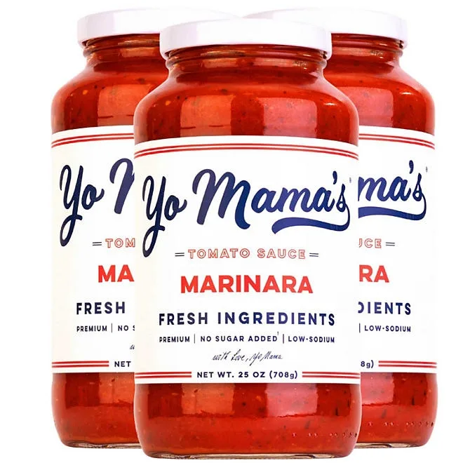 Yo Mama's Foods Low-Sodium Marinara Pasta Sauce, 25 oz., 3 pk. 2
