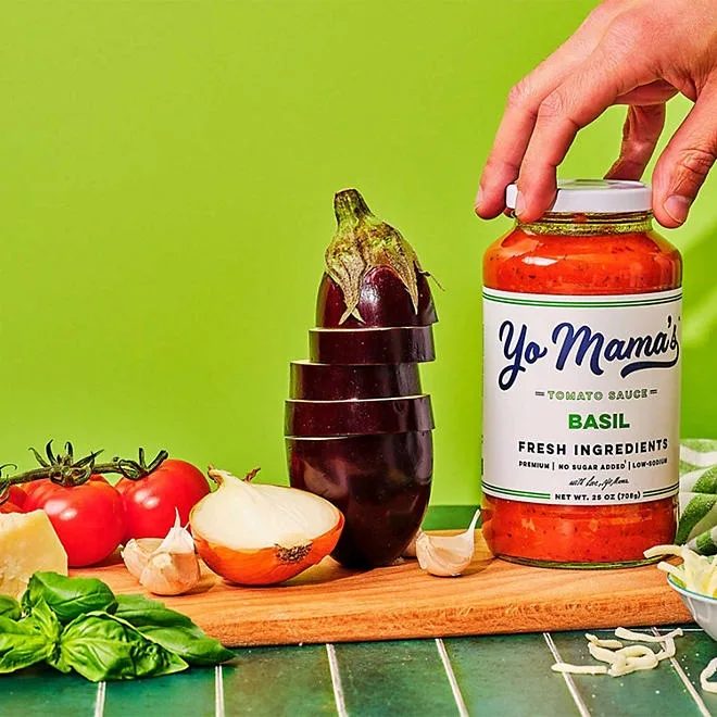 Yo Mama's Foods Low-Sodium Pasta Sauce, Tomato Basil, 25 oz., 3 pk. 4