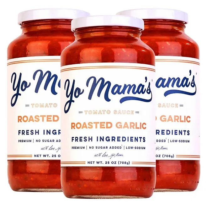 Yo Mama's Foods Low-Carb Roasted Garlic Sauce, 25 oz., 3 pk. 2