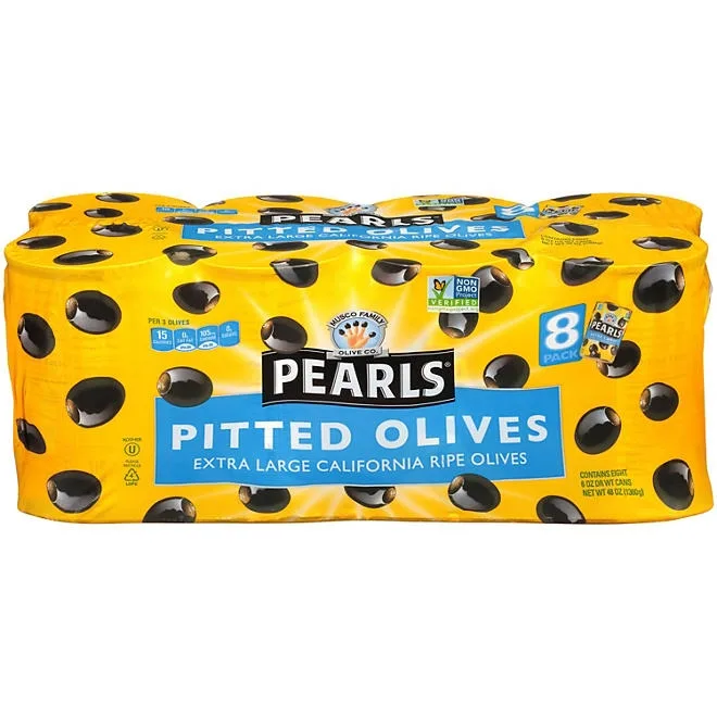 Pearls Extra-Large Pitted Olives, 6 oz., 8 pk. 2