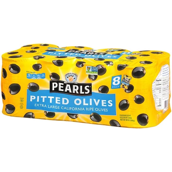Pearls Extra-Large Pitted Olives, 6 oz., 8 pk. 4