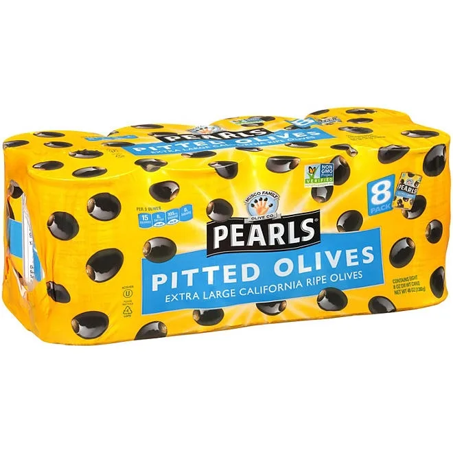 Pearls Extra-Large Pitted Olives, 6 oz., 8 pk. 3