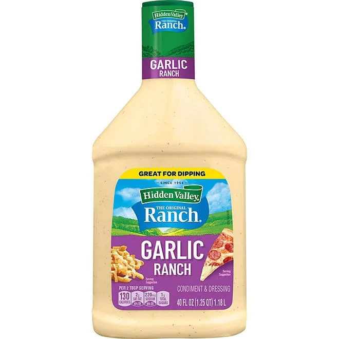 Hidden Valley Garlic Ranch Condiment & Dressing, 40 oz. 2