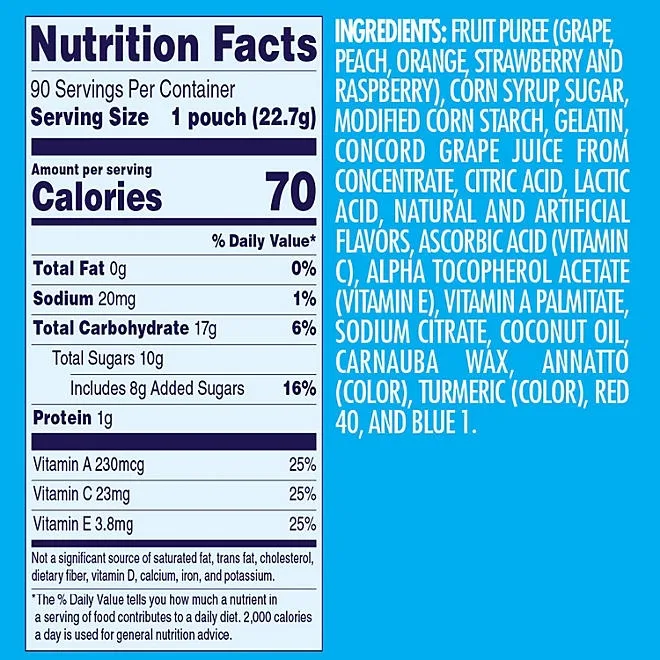 Welch's Mixed Fruit Fruit Snack, 0.8 oz, 90 pk. 3