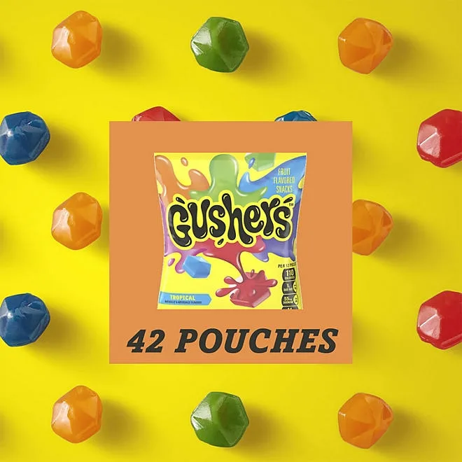 Gushers Strawberry & Tropical Variety Pack Snacks, 0.8 oz., 42 pk. 5