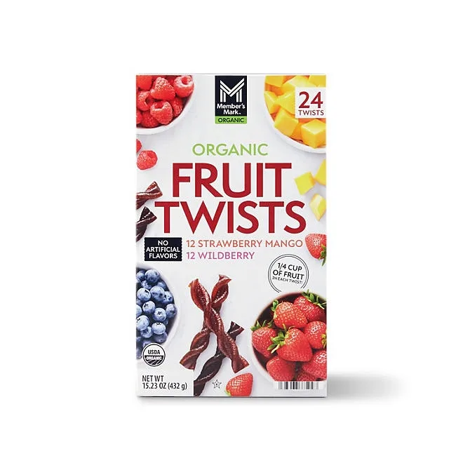 Member's Mark Organic Fruit Twist, Variety Pack, 0.63 oz., 24 pk. 2