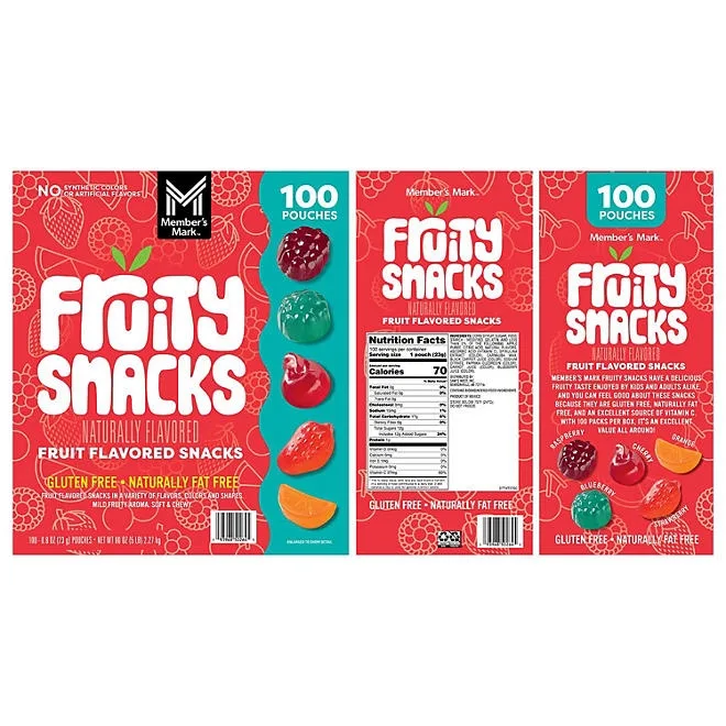 Member's Mark Fruity Snacks, 0.8 oz., 100 pk. 3