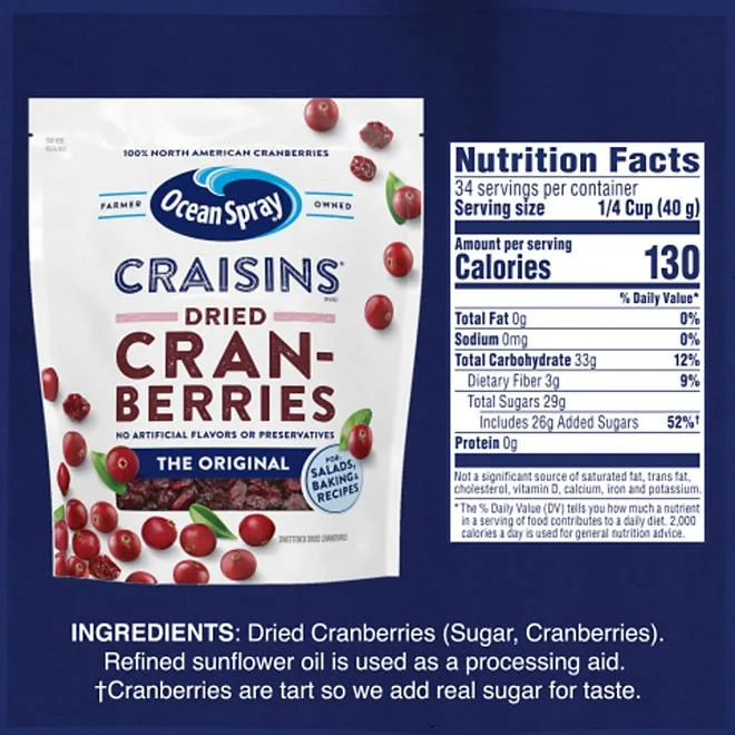 Ocean Spray Craisins, Original Dried Cranberries, 48 oz. 3