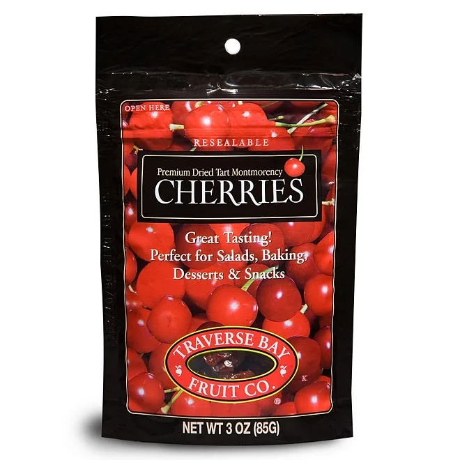 Traverse Bay Fruit Co. Premium Dried Montmorency Cherries, 3 oz., 12 pk. 2