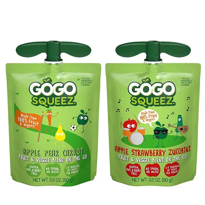 GoGo SqueeZ Fruit & VeggieZ Applesauce Pouches, 3.2 oz., 28 pk. 4