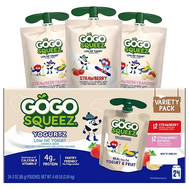 GoGo Squeez Yogurtz Strawberry & Strawberry Banana, 24 pk. 2