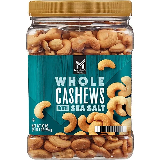 Member's Mark Roasted Whole Cashews with Sea Salt, 33 oz. 2