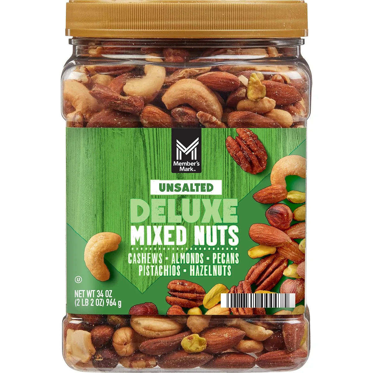 Member's Mark Unsalted Deluxe Mixed Nuts, 34 oz.