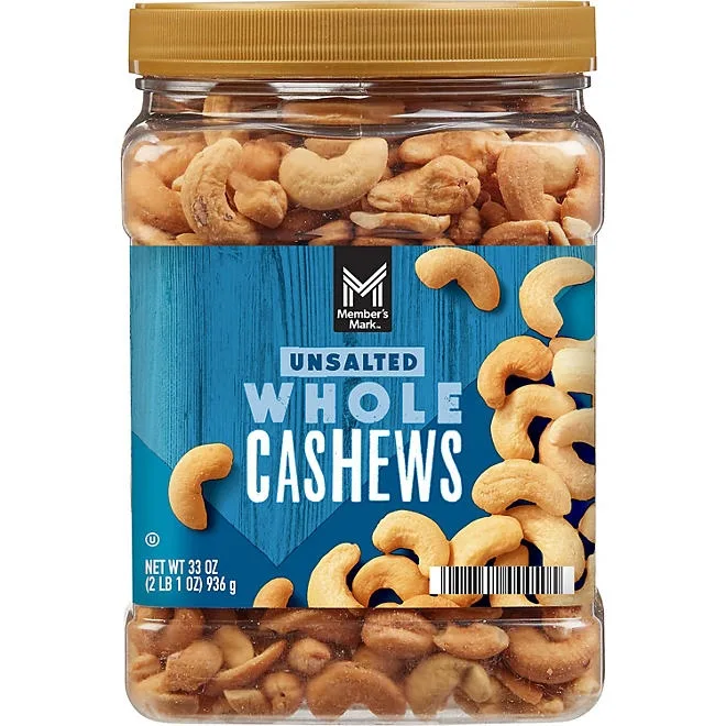 Member's Mark Unsalted Whole Cashews, 33 oz. 2