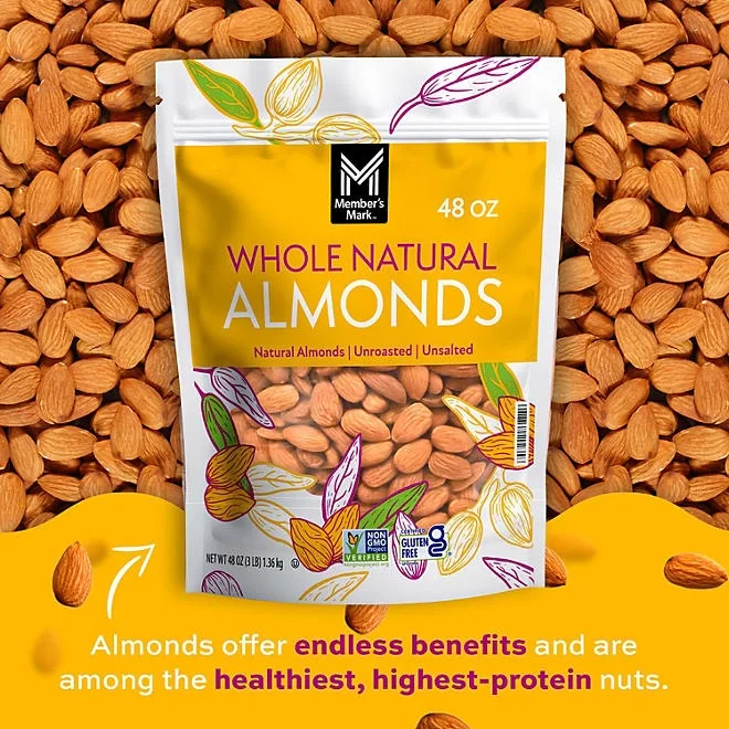 Member's Mark Natural Whole Almonds, 3 lbs. 5