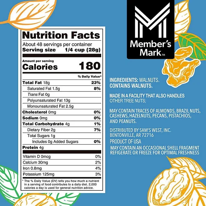 Member's Mark Natural Shelled Walnuts, 3 lbs. 3