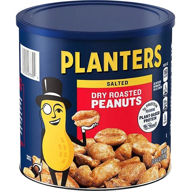 Planters Salted Dry Roasted Peanuts Canister, 52 oz. 2