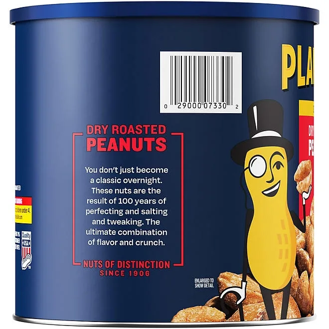 Planters Salted Dry Roasted Peanuts Canister, 52 oz. 4