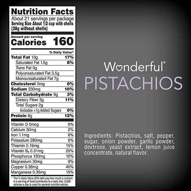 Wonderful Salt & Pepper Pistachios, 40 oz. 3