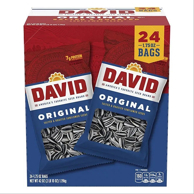 David Original Sunflower Seeds, 1.75 oz., 24 pk. 2