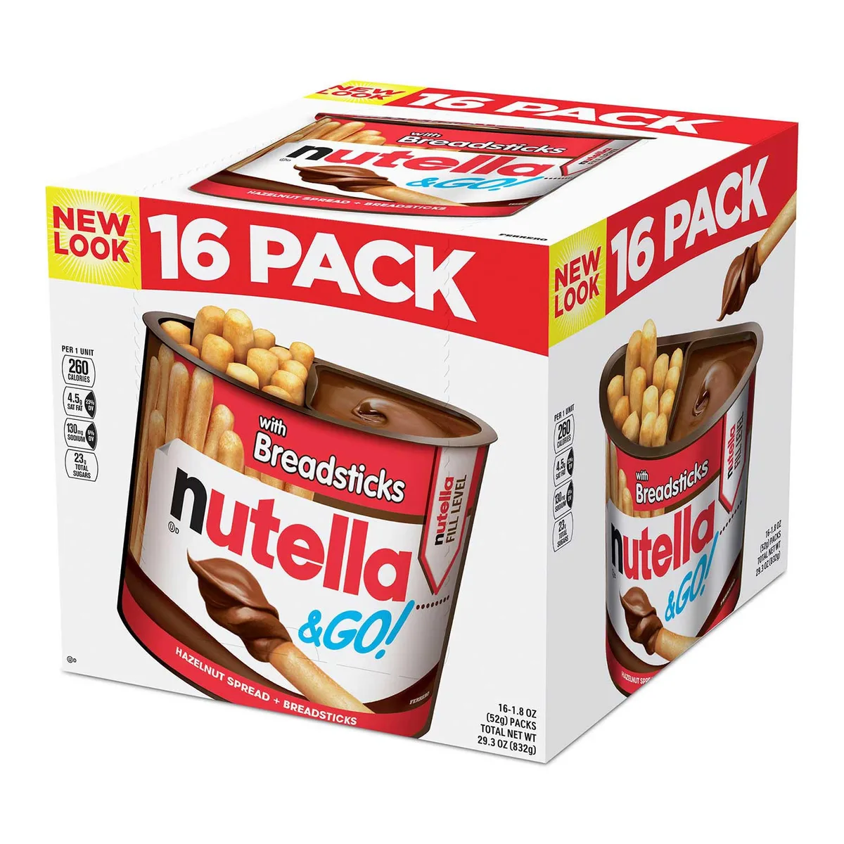 Nutella & GO! Hazelnut and Cocoa Spread + Breadsticks, 1.8 oz., 16 pk.