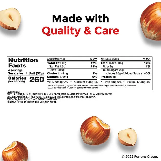 Nutella & GO! Hazelnut and Cocoa Spread + Breadsticks, 1.8 oz., 16 pk. 3