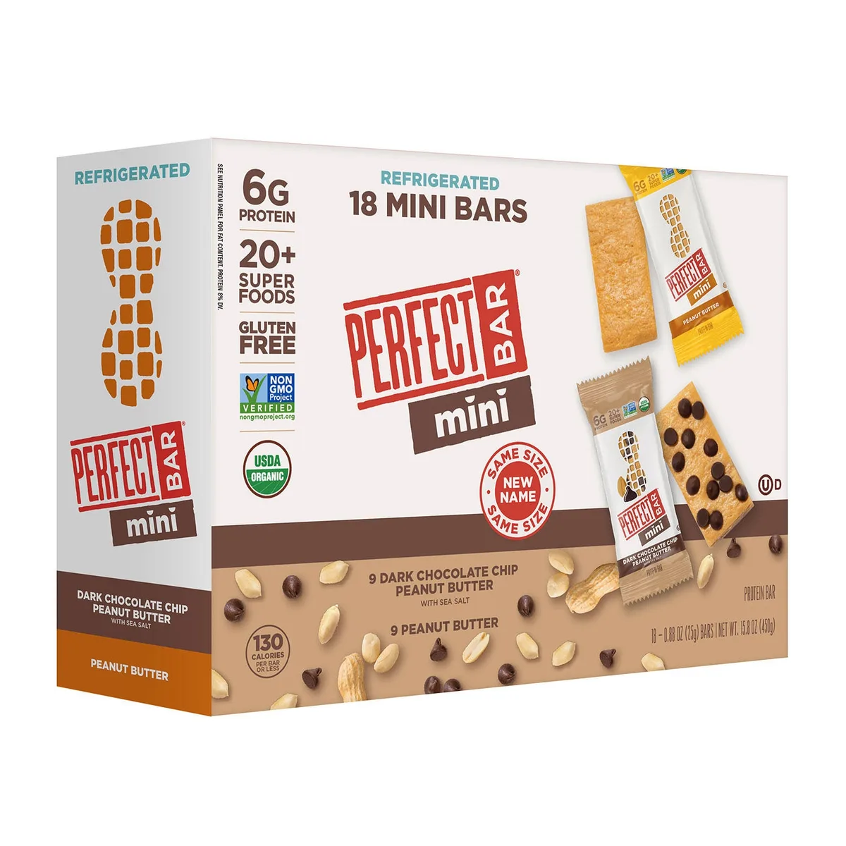 Perfect Bar Protein Bar, Peanut Butter and Chocolate Chip 18 ct.