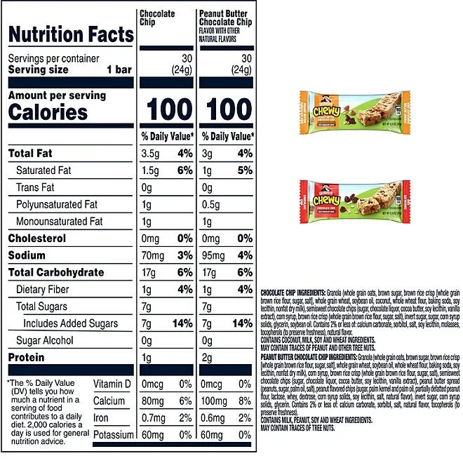 Quaker Chewy Granola Bar, Variety Pack, 60 ct. 3