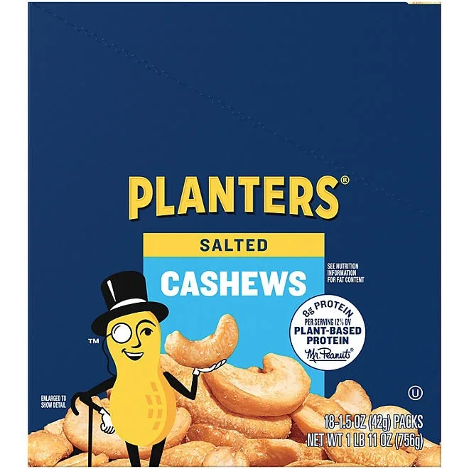 Planters Salted Cashews, 1.5 oz., 18 pk. 2