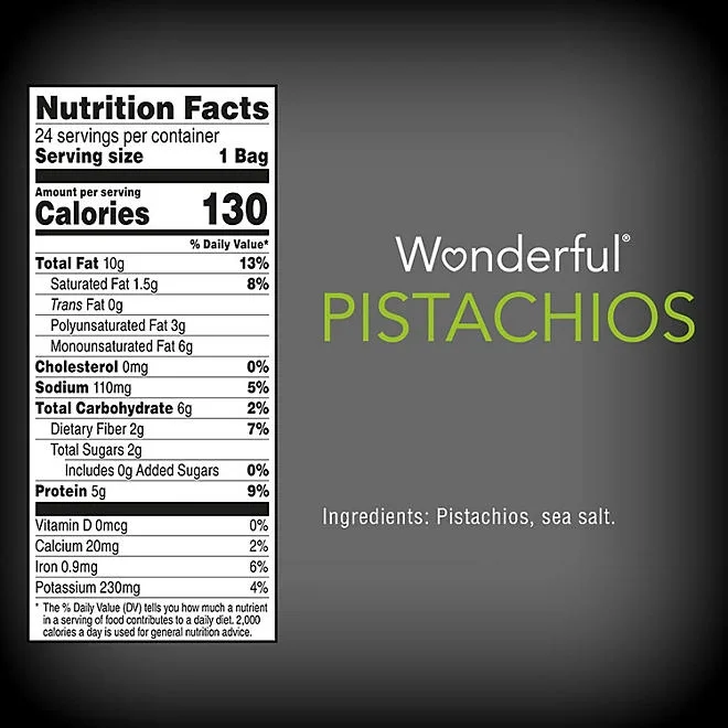Wonderful Pistachios, Roasted and Salted 1.5 oz., 24 pk. 3