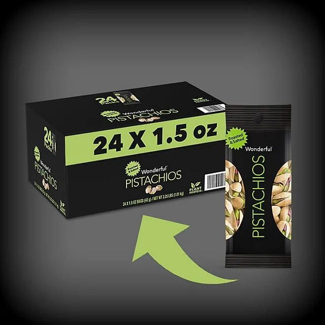 Wonderful Pistachios, Roasted and Salted 1.5 oz., 24 pk. 4