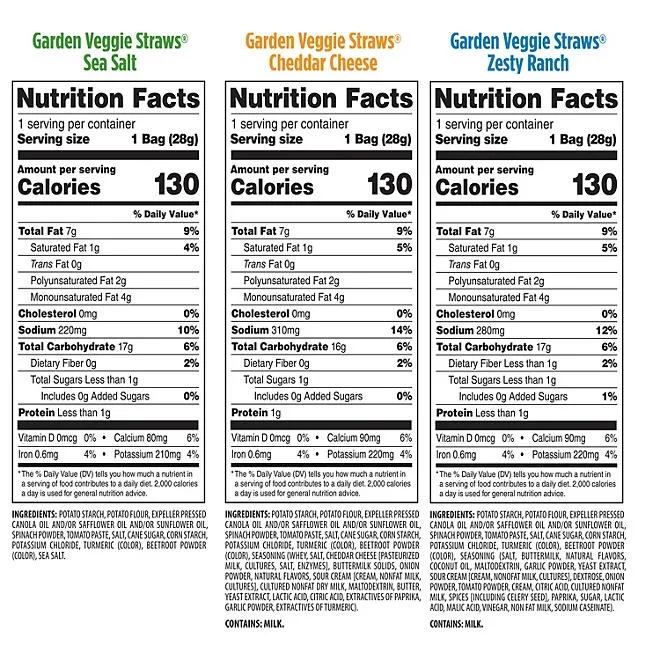 Sensible Portions Garden Veggie Straw, Variety Pack, 30 pk. 4