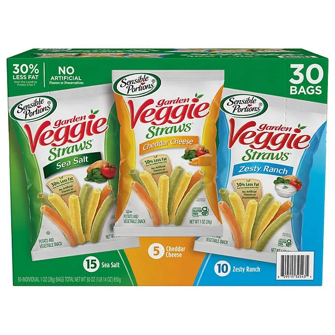 Sensible Portions Garden Veggie Straw, Variety Pack, 30 pk. 2