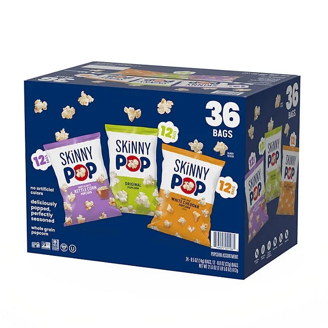 SkinnyPop Variety Snack Pack Popcorn, 0.5 oz., 36 pk. 4