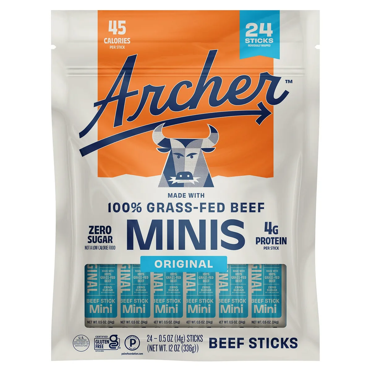 Country Archer Original Mini Beef Sticks, 0.5 oz, 24 pk.