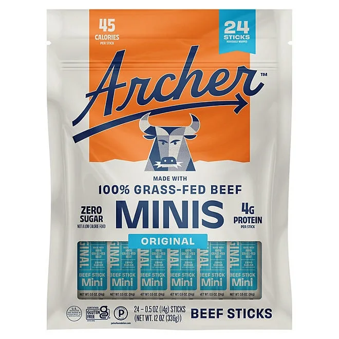 Country Archer Original Mini Beef Sticks, 0.5 oz, 24 pk. 2