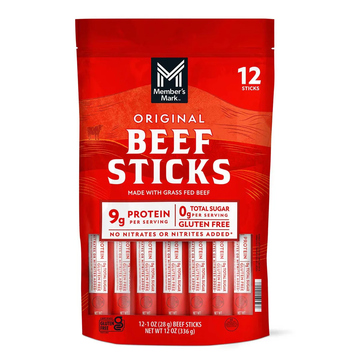 Member's Mark Original Grassfed Beef Snack Sticks 1 oz., 12 pk.