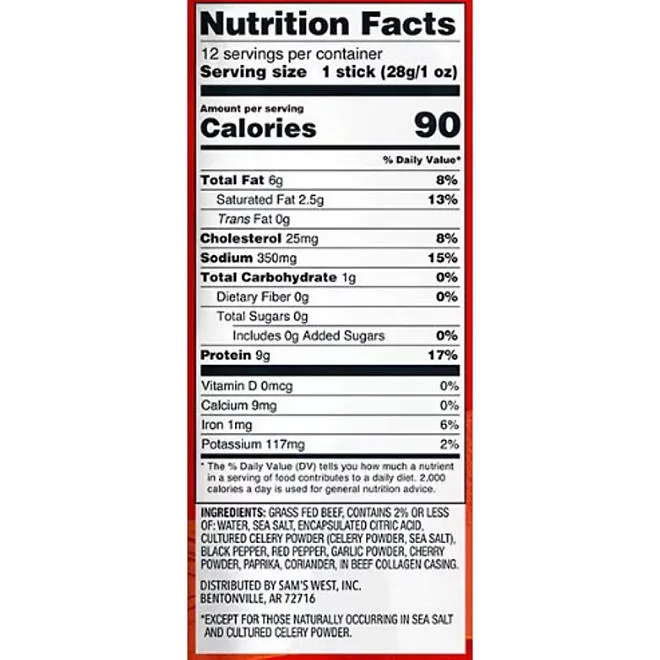 Member's Mark Original Grassfed Beef Snack Sticks 1 oz., 12 pk. 3
