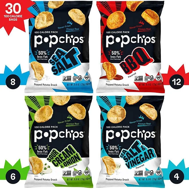 Popchips Variety Pack Chips, 0.8 oz., 30 pk. 4
