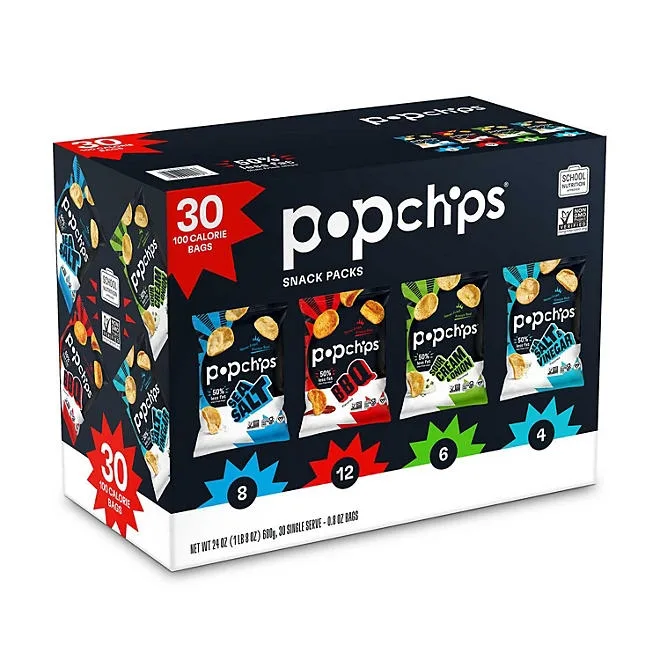Popchips Variety Pack Chips, 0.8 oz., 30 pk. 2