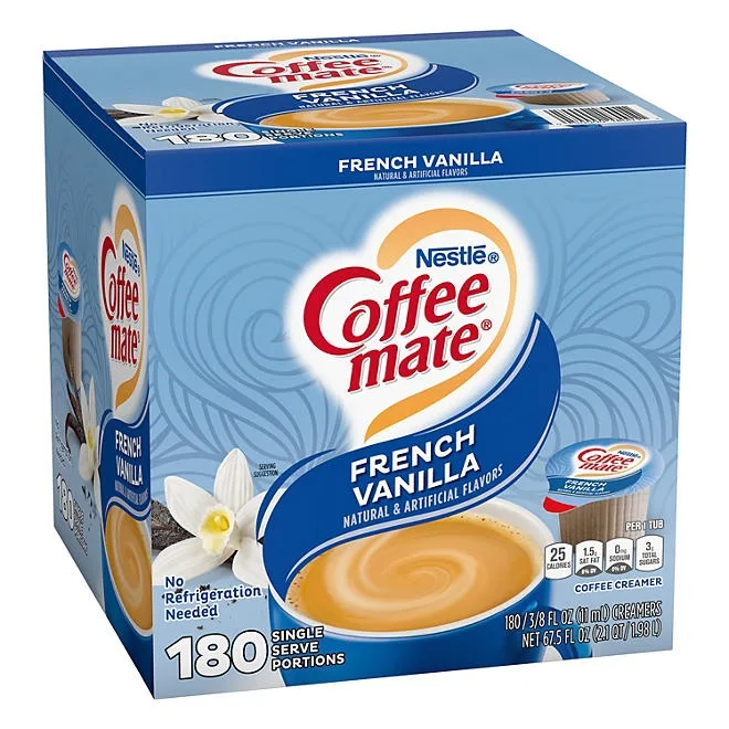 Nestle Coffee-Mate Coffee Creamer Liquid Creamer Singles, French Vanilla, 180 ct. 2